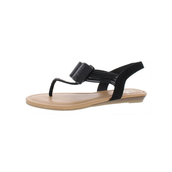 Size 8.0 Black Material Girl Mella Synthetic Sandals Size 8.0 Black Material Girl Mella Synthetic Sandals
